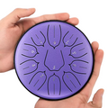 Tongue Drum 11 Notes Ré aigu – Instrument Acier Mauve 6 pouces