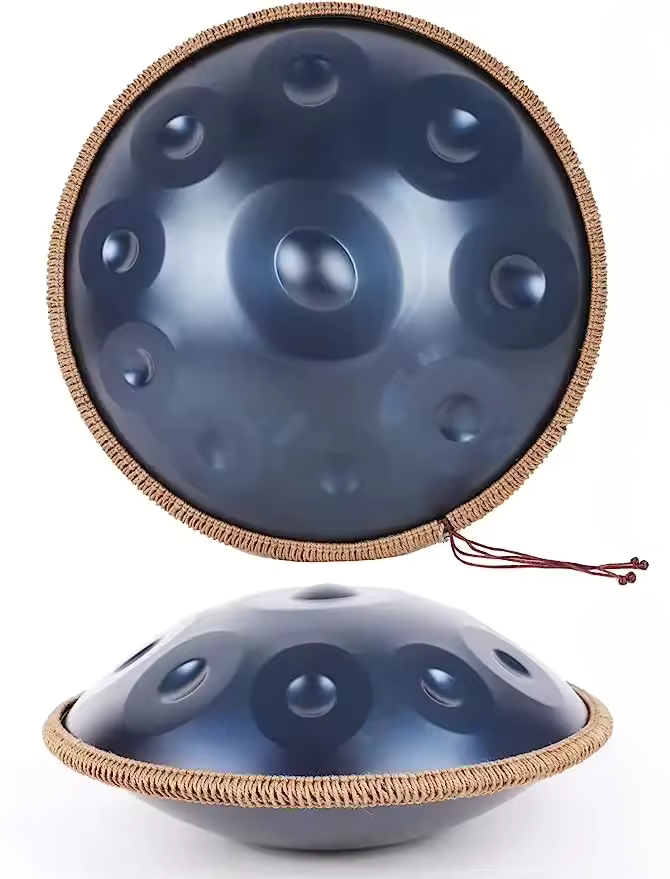 Handpan 9 Tons Sol Mineur 440Hz – Tambour en Acier Bleu Nuit, 18 pouces