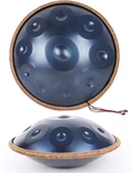 Handpan 9 Tons Sol Mineur 440Hz – Tambour en Acier Bleu Nuit, 18 pouces