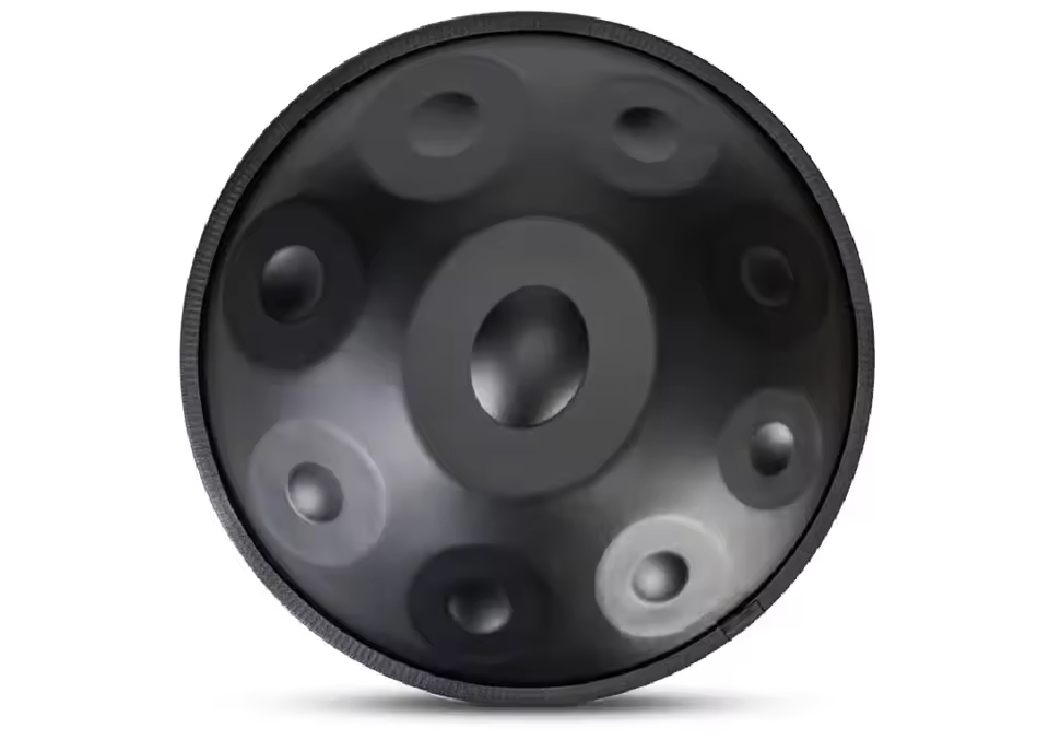 Handpan 9 Tons Sol Mineur 440Hz – Tambour en Acier Noir, 18 pouces