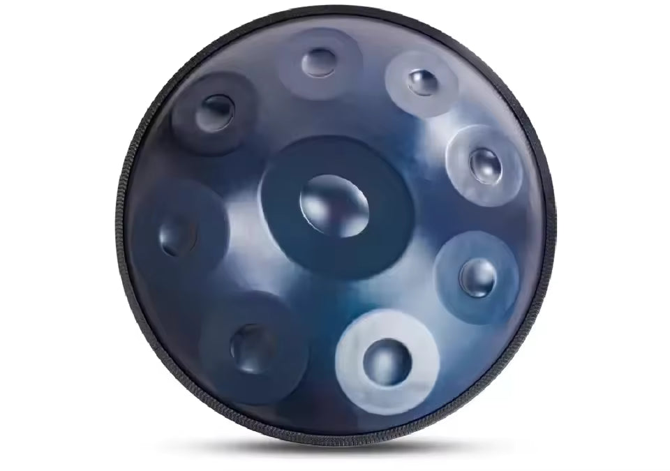 Handpan 9 Tons Sol Mineur 440Hz – Tambour en Acier Bleu Nuit, 18 pouces